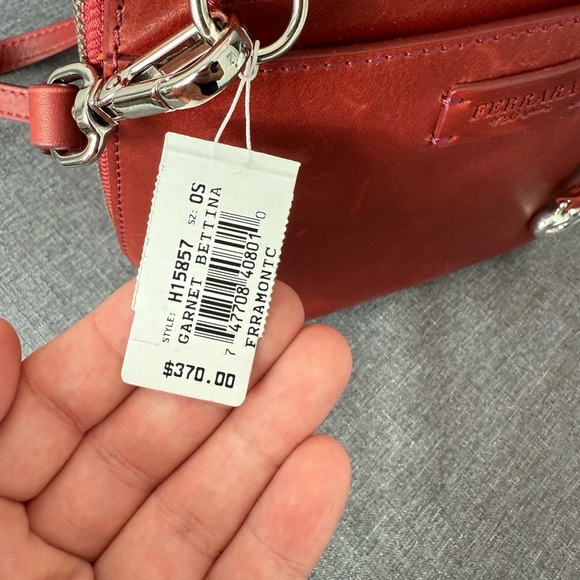 Brighton Ferrara Bettina Garnet Woven Crossbody Bag Heart Charm Silver - Picture 8 of 8